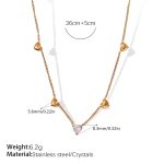 color: XL425WEG White Stone Gold Necklace