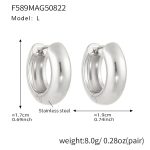 color: F589-Steel Color Earrings -L-12mm