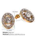 color: EH864WEG White Rhinestone Gold Stud Earrings