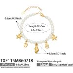 color: TXE115-Imitation Pearl Multi-pendant Gold Bracelet -17+5cm