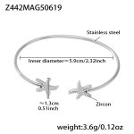 color: Z442-Steel Color Starfish 5A Zircon Bangle