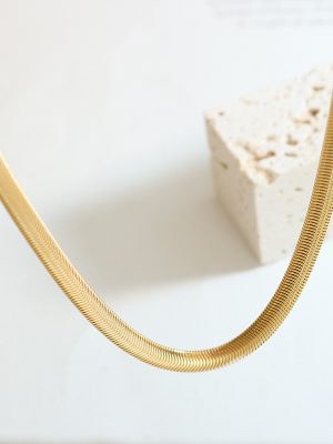 Soft Snake Bones Chain Metal Gold-Plated Stitching Necklace Simple and Cool Popular Jewelry