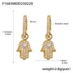 color: F1683-Gold Zircon Earrings