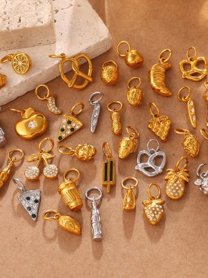 Cute Food Element Pendant Micro Diamond Lemon Pizza Shape DIY Ornament Accessories