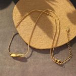 Women's Twisted Tube Necklace Simple Stainless Steel Plated 18K Real Gold Clavicle Chain Jewelry