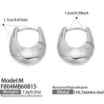 color: F804-U Shape Polished Steel Color Earrings -M