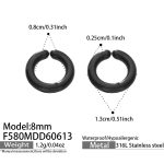 color: F580-Black Earrings -Inner Diameter 8mm