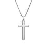 color: Cross Necklace Steel Color