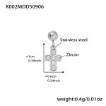 color: K002-Steel Color Cross Zircon Pendant