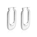 color: Stripes Rectangle Stamped Earrings Steel Color MS-061