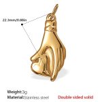 color: PJ442G Double-sided Solid Gold Pendant