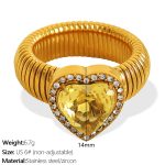 color: JZ50 US Size 6# Yellow Zircon Gold Ring