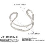 color: Z414-Geometric Cutout Steel Color Bangle