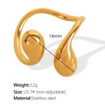 color: JZ82 US Size 7# Non-adjustable Gold Ring