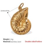 color: PJ237G Double-sided Hollow Gold Pendant