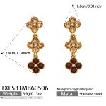 color: TXF533-Champagne Color Zircon Earrings
