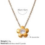 color: XL386WEG White Stone Gold Necklace