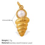 color: PJ923WEG White Bead Gold Pendant