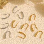 Simple Fishhook Design Earrings U-Shaped Metal Earrings Stainless Steel Non-Fading Earrings for Women