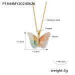 color: P1844-Gold Transparent Necklace