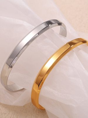 Stainless Steel Bracelet Glossy Couple's Same High-Grade Non-Fading Plated 18K Bracelet