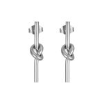 color: Steel Color Knotted Stud Earrings MS-040