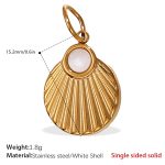 color: PJ301WEG White Shell Solid Gold Pendant