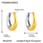 color: F583-Mixed Color U Shape Earrings -M-10mm