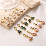 Light Luxury Color Zircon Detachable Lobster Buckle Pendant Stainless Steel DIY Bag Chain Bracelet Accessories