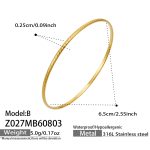 color: Z027-B Style Diagonal Gold Bangle
