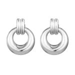 color: Stamped Round Earrings Steel Color MS-494