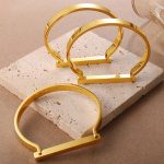 New Light Luxury Geometric D-Shaped Bracelet Stainless Steel Design Advanced Ornament