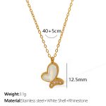color: XL345WEG White Shell Gold Necklace