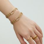 Light Luxury Stainless Steel Full Zirconium O-Shaped Watch Chain Bracelet 18K Gold Plating Personalized Bracelet Women's