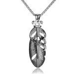 Skull Leaves Exaggerated Geometry Necklace Maple Leaf Stainless Steel Vintage Pendant Ornaments