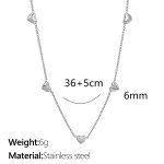 color: XL135ST Horizontal Heart Silver Necklace