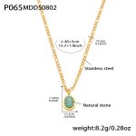 color: P065-Gold Necklace 40+5cm