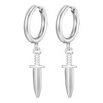 color: 2.5*12 Welded Ring Sword Steel Color Ear Cuff
