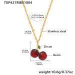 color: TXP427-Cherry Necklace 41+5cm