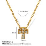 color: XL218 White Rhinestone Gold Necklace