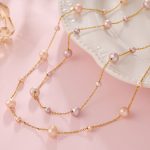 Light Luxury Gentle Starry Colorful Natural Fresh Water Short Pearl Necklace Stainless Steel Simple Splendid Necklace