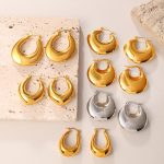 Exaggerated Metal Gold Earrings All-Match Simple C- Shaped Semicircle Earrings Earrings