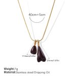 color: XL439DCG Dark Coffee Enamel Gold Necklace