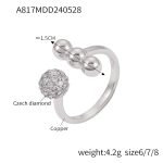 color: A817-Steel Color Ring / size: US 7