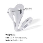 color: JZ80 US Size 7# Non-adjustable Silver Ring