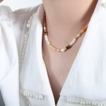 color: P1591-Gold Necklace -40+5cm