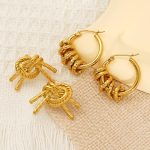 Cool stainless steel earrings for women, weaving all-matching, personality affordable luxury graceful earrings.