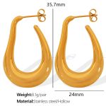 color: EH396 Small Hollow Gold Earrings