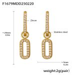 color: F1679-Gold Zircon Earrings
