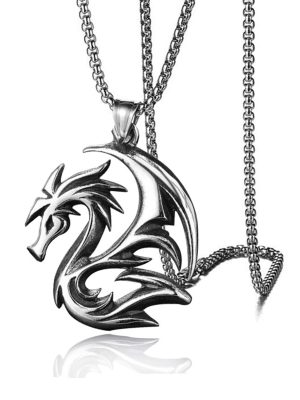 Necklace Men's Ornament Personality Flying Dragon Stainless Steel Pendant